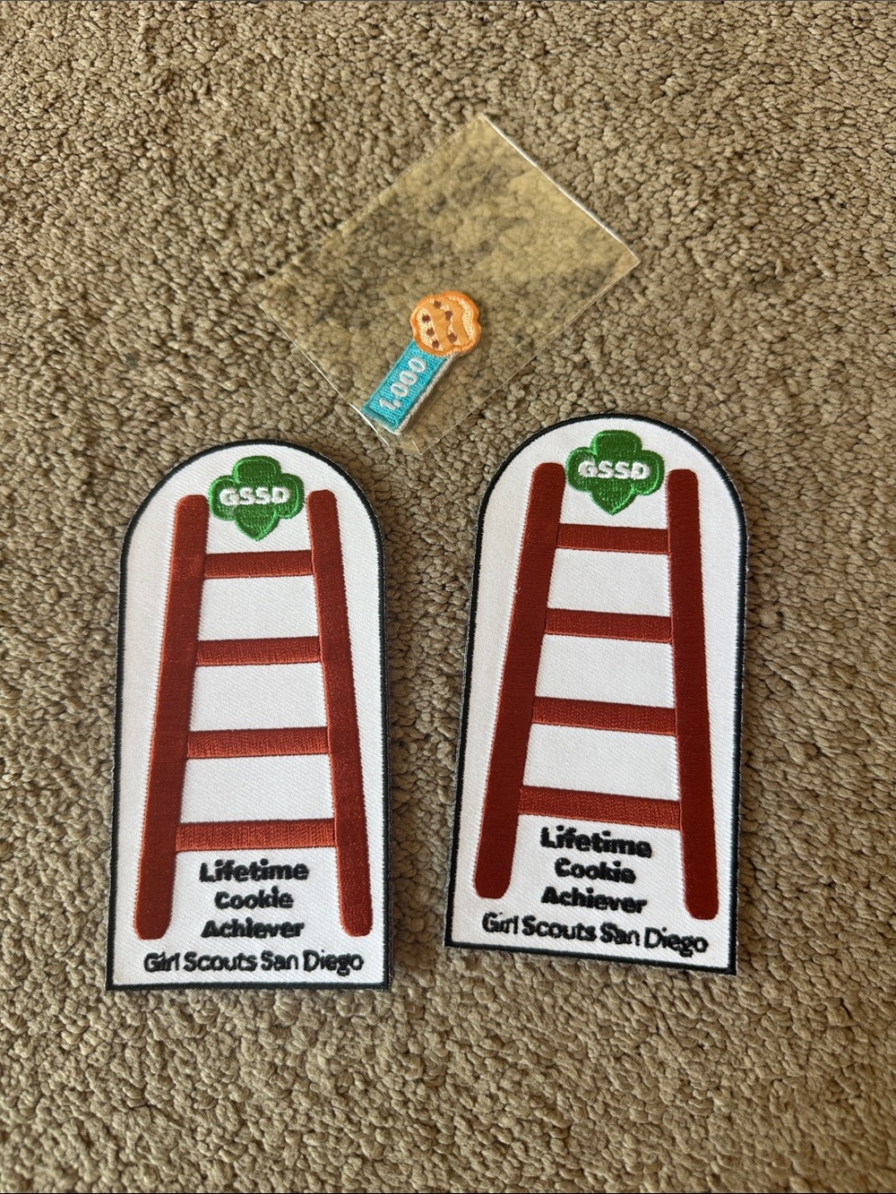 Lifetime Cookie Achiever Patch - White & Brown Girl Scout San Diego